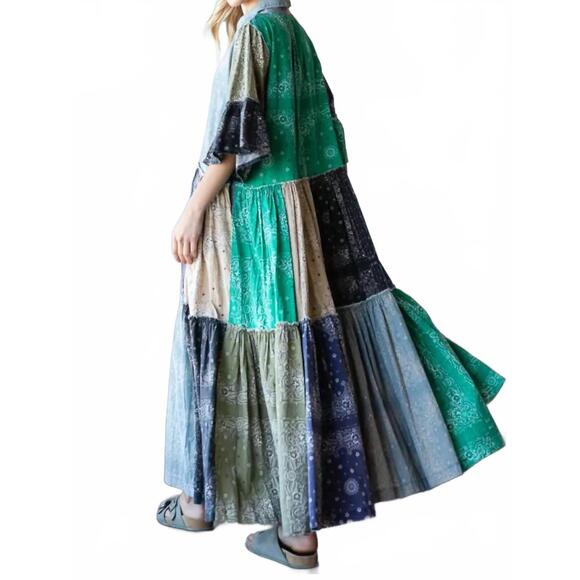 NEW OLI & HALI patchwork shirt dress in blue - Picture 2 of 3